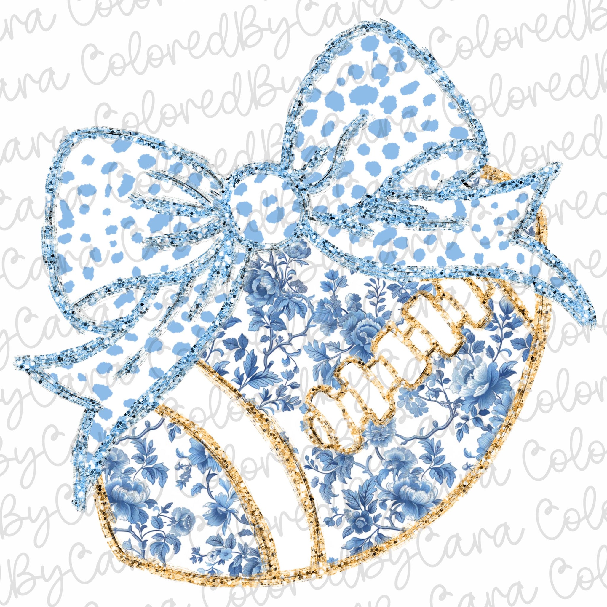 Grand millennial football Coquette gold glitter football png girls fall football design dtf girls fall png design bow brushstroke Dalmatian SCU