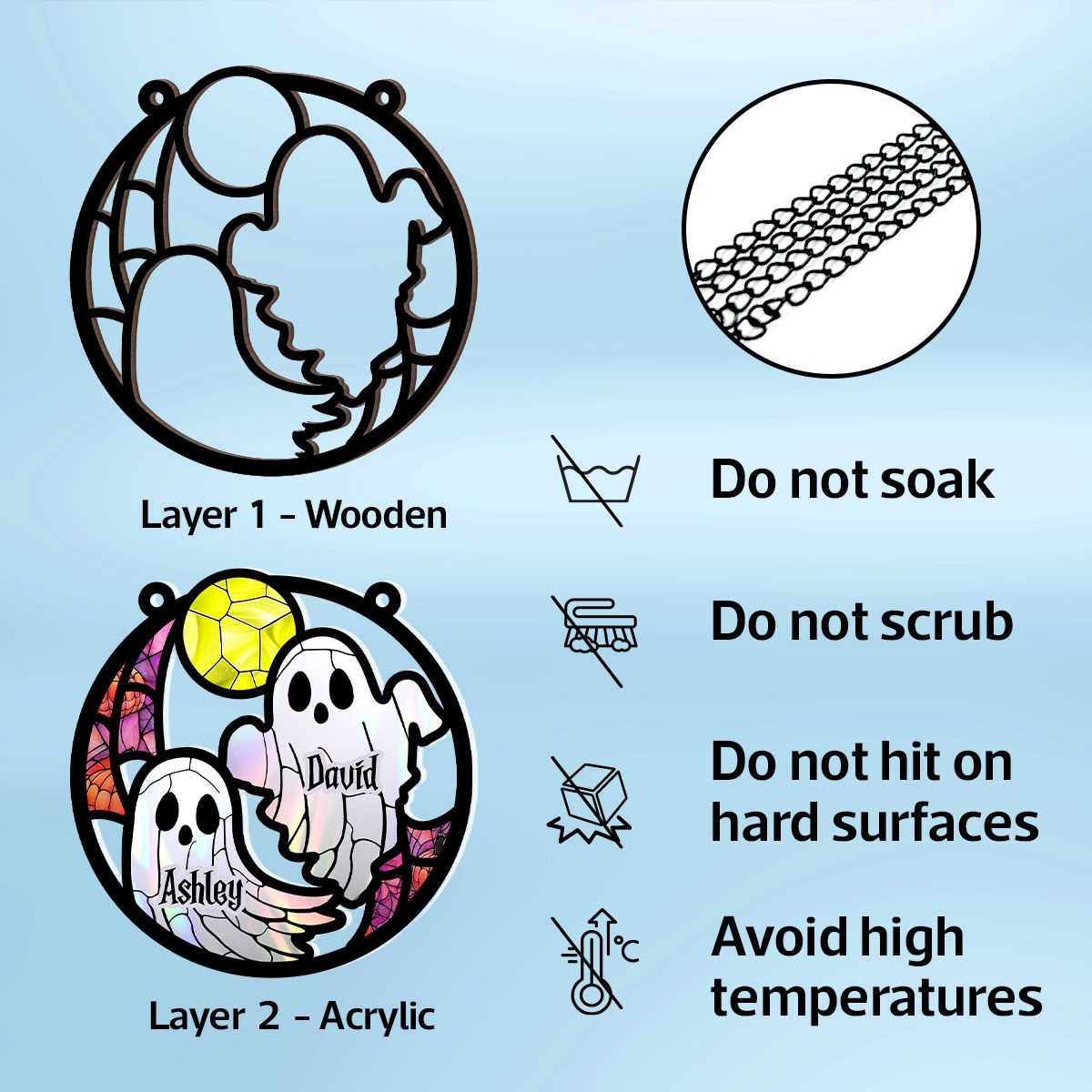 Grandma Mom Family Boo Crew Personalized Suncatcher, Halloween Decor  ORHA2208