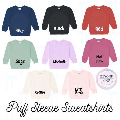 Grandmillennial Side Bow Girls Embroidered Sweatshirts ESIBOW