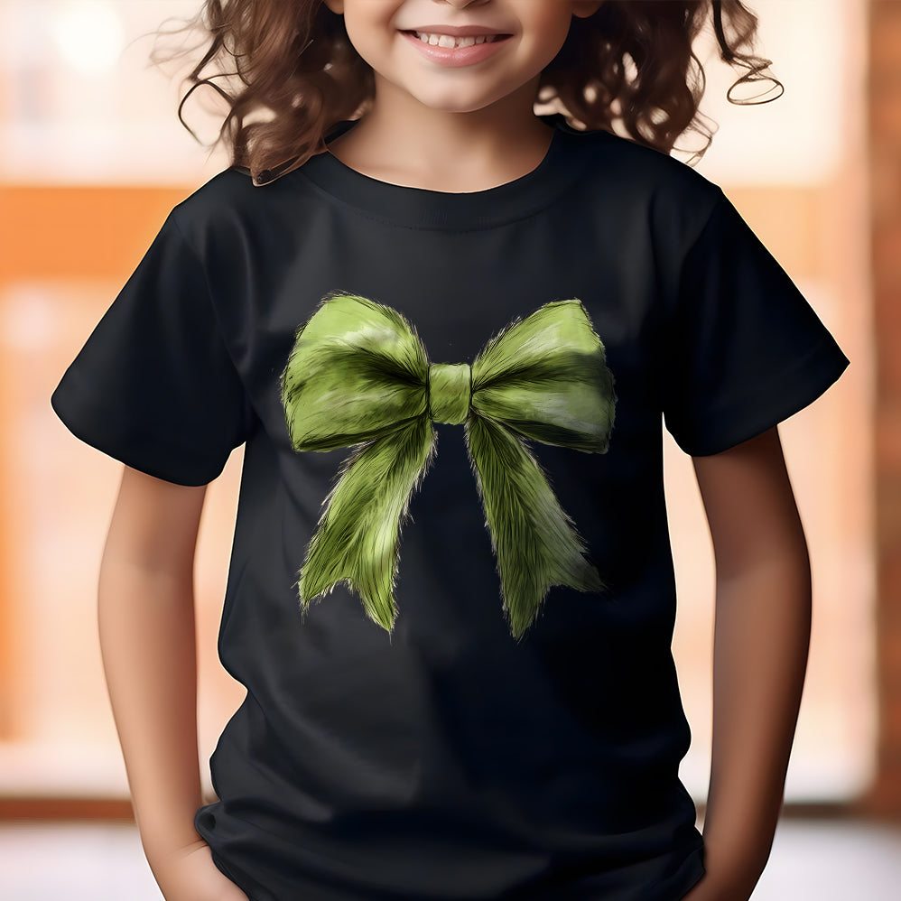 Grinchmas Coquette Bow T-shirt, Green Fur T-shirt, Christmas Season T-shirt, Green guy T-shirt, Christmas T-shirt