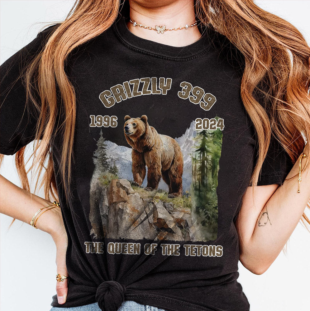 Grizzly 399 Shirt, Grizzly 399 Sweatshirt, Bear 399 In Memory of Queen of the Tetons Grizzly Mom Tetons National Park Traveler Sweatshirt