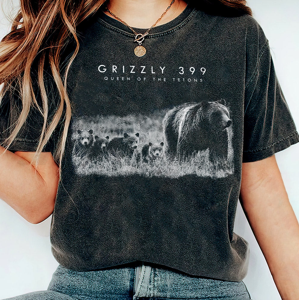 Grizzly 399 Shirt, QUeen of the Tetons Comfort Colors Shirt, In Memory Of Bear 399 Shirt, Famous National Park Shirt, Grizzly Cub Mom Tee