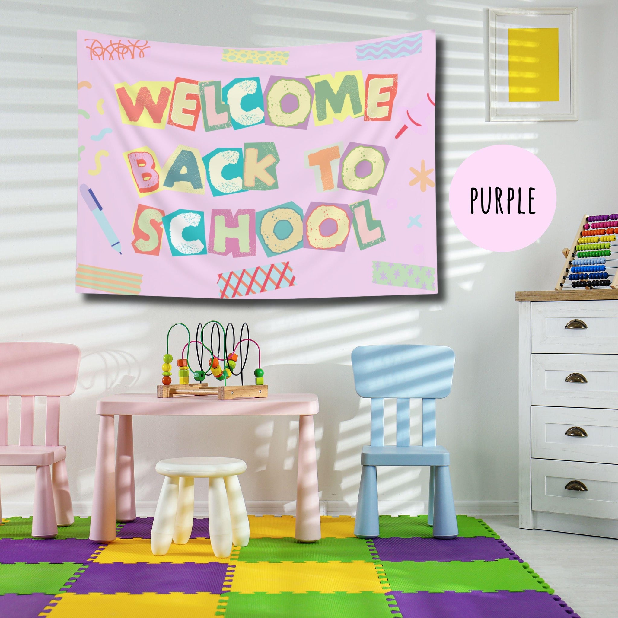 Groovy Classroom Tapestry, Welcome Back to School Tapestry, Classroom Banner, Classroom Tapestry, Groovy Classroom Decor First Day Of School TAPES1