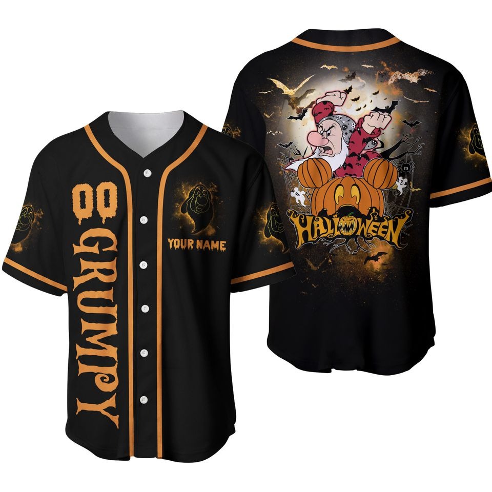 Grumpy Jersey, Halloween Grumpy Baseball Jersey, Disney Shirt, Halloween Shirt JS2507 04