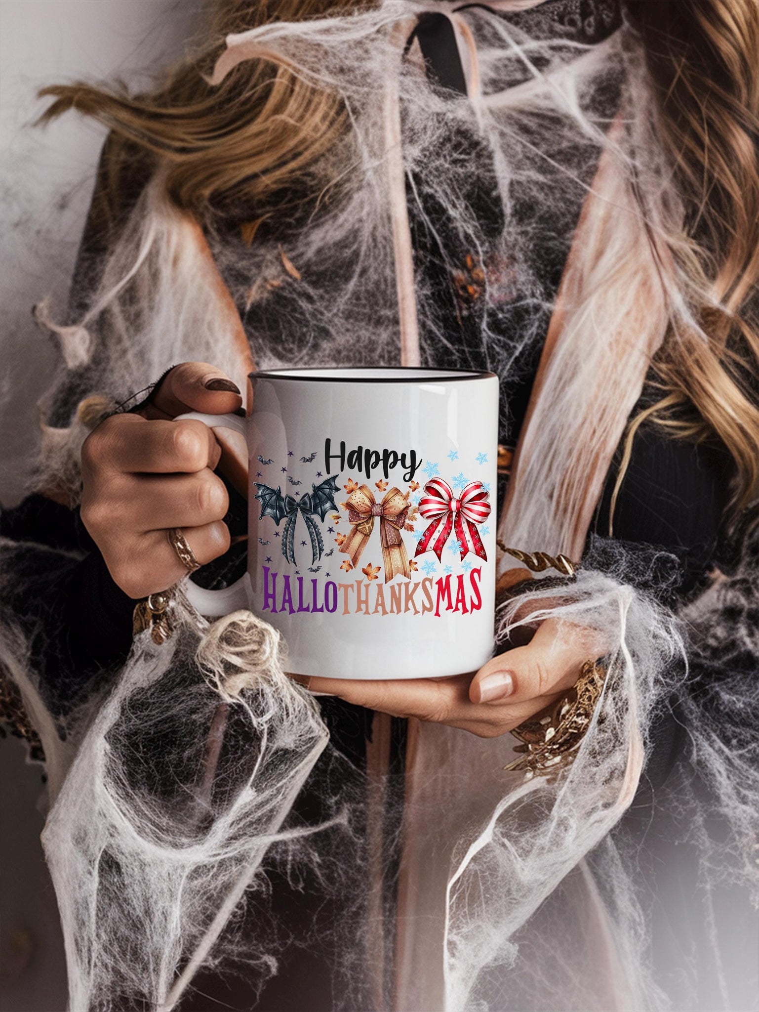 Hallothanksmas Coquette bow Png, Happy Hallothanksmas Png, Halloween Png, Christmas Coquette bow png, Fall Png,Sublimate Design,Trending Png SCU