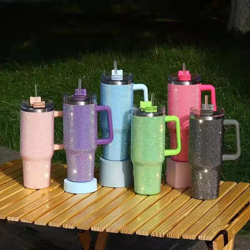 Halloween Bloody Drip Rhinestone Tumbler 40oz, Horror Bling Ghost 40oz Cup with Lid and Straw, Blood Drip Halloween Glitter Tumbler 40oz TUM2708