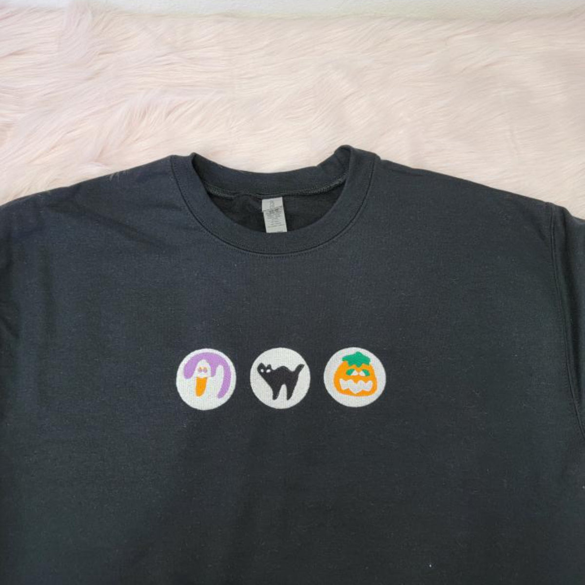 Halloween Cookies Boo Sweatshirt with Embroidered Spooky Season Ghost Pumpkin Crewneck or Hoodie EMHA2608