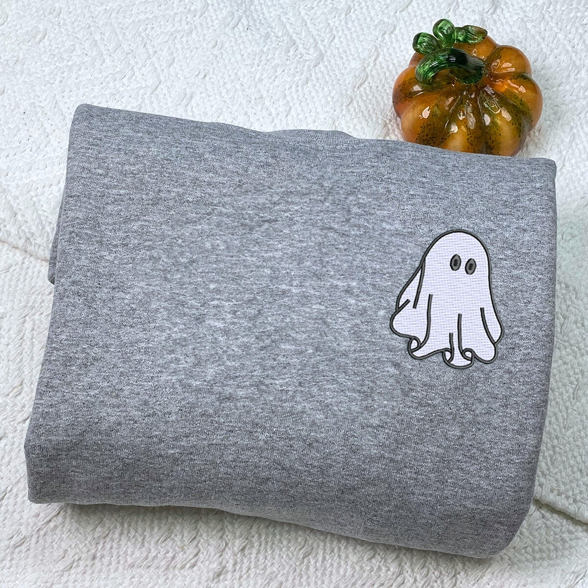 Halloween Couples Ghost Crewneck Embroidered Sweatshirt or Hoodie for Women Men EMHA2608