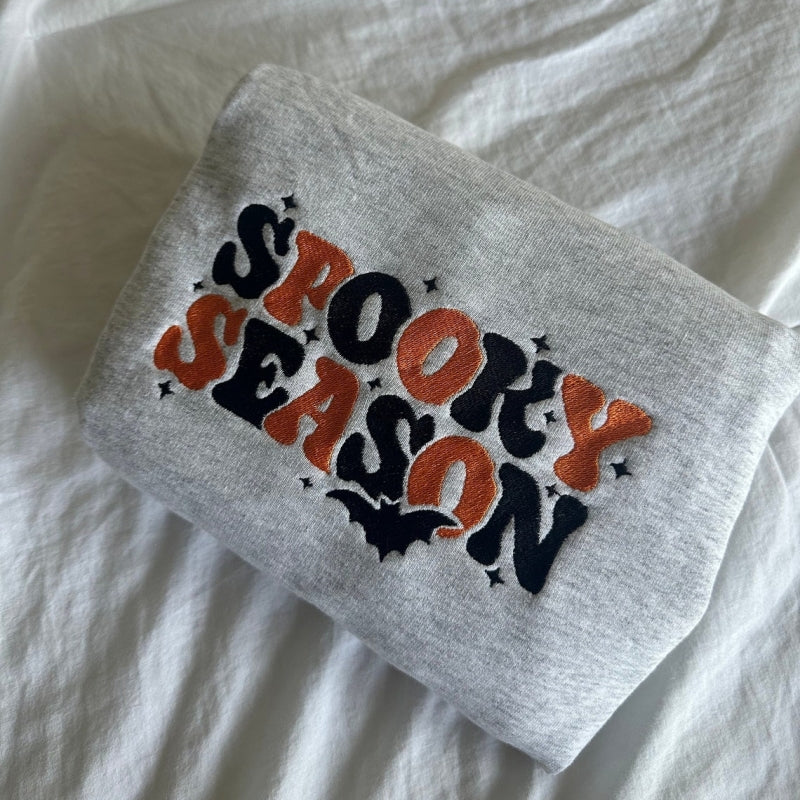 Halloween Embroidered Spooky Season Sweatshirt EMHA2808