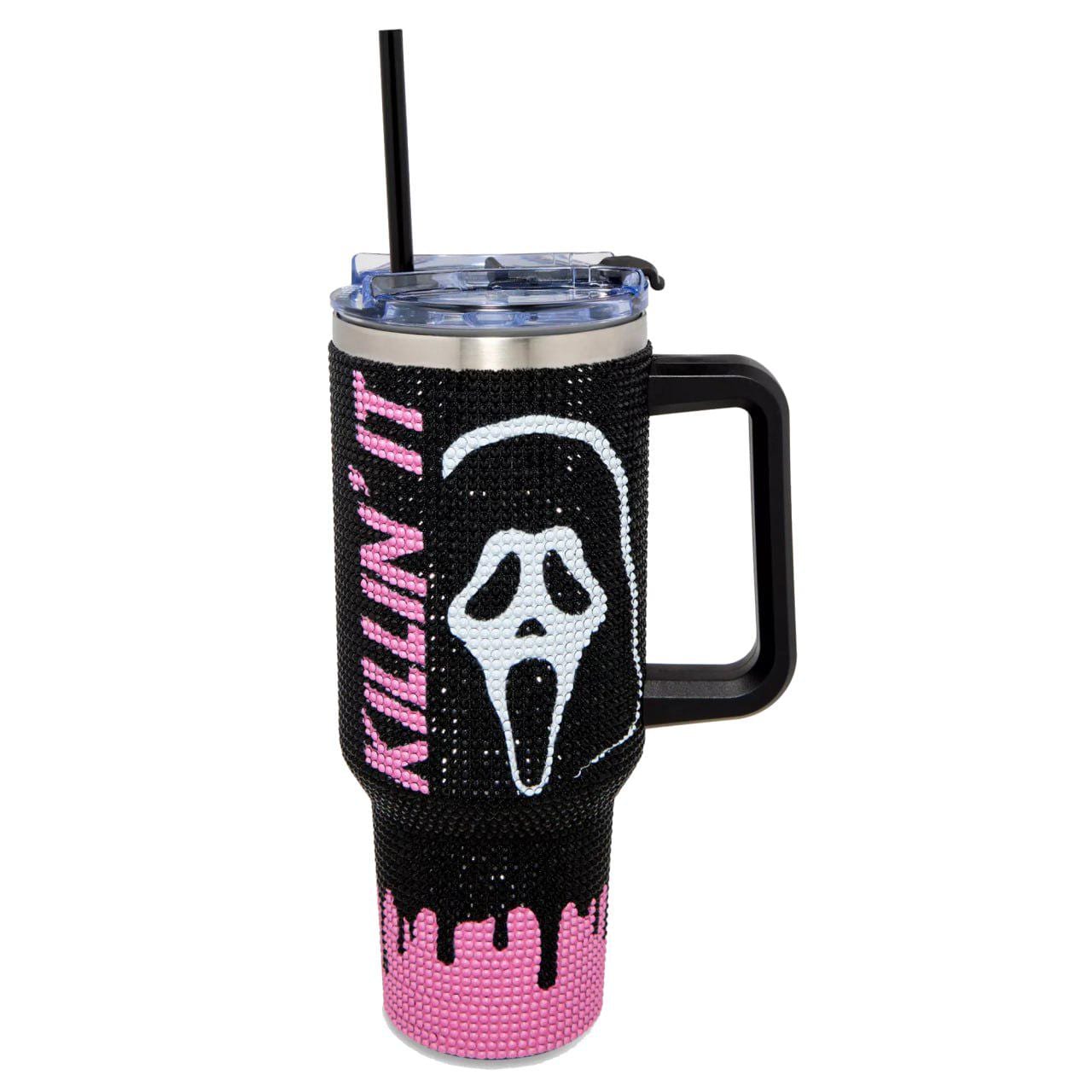 Halloween Ghostface Tumbler 40 Oz, Halloween Bling Tumbler, Halloween Gift Idea, Spooky Season Glitter Tumbler, Ghost Tumbler TUM2708