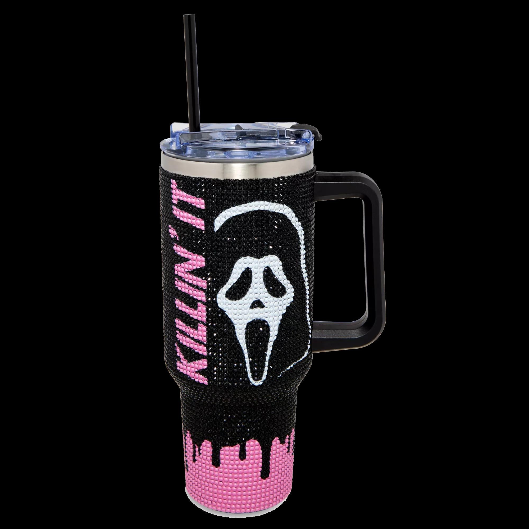 Halloween Ghostface Tumbler 40 Oz, Halloween Bling Tumbler, Halloween Gift Idea, Spooky Season Glitter Tumbler, Ghost Tumbler TUM2708