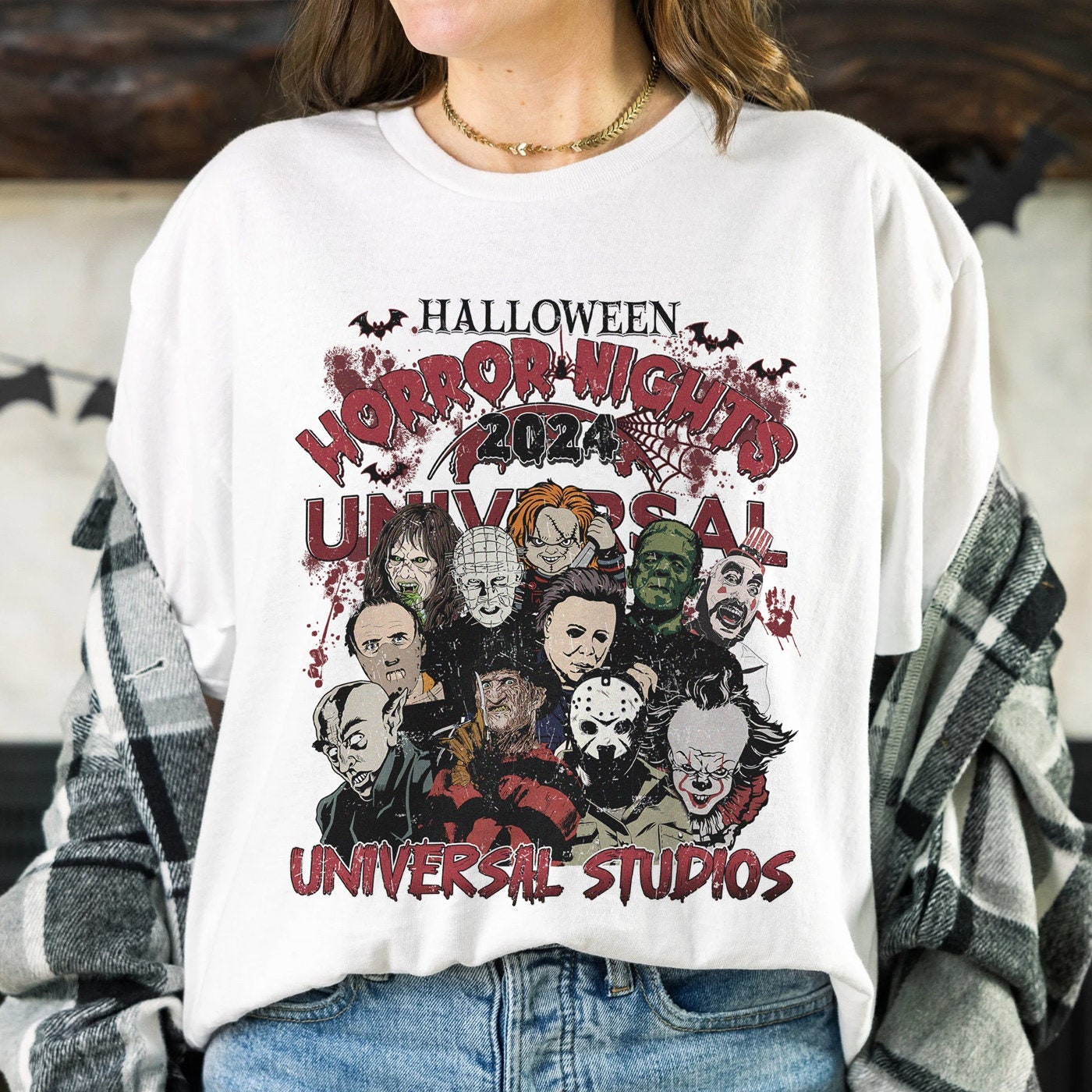 Halloween Horror Nights Universal Studios 2024 Shirt, Scary Horror Characters Shirt, Universal Studios Halloween Shirt, Horror Movie Shirt HW2607 05