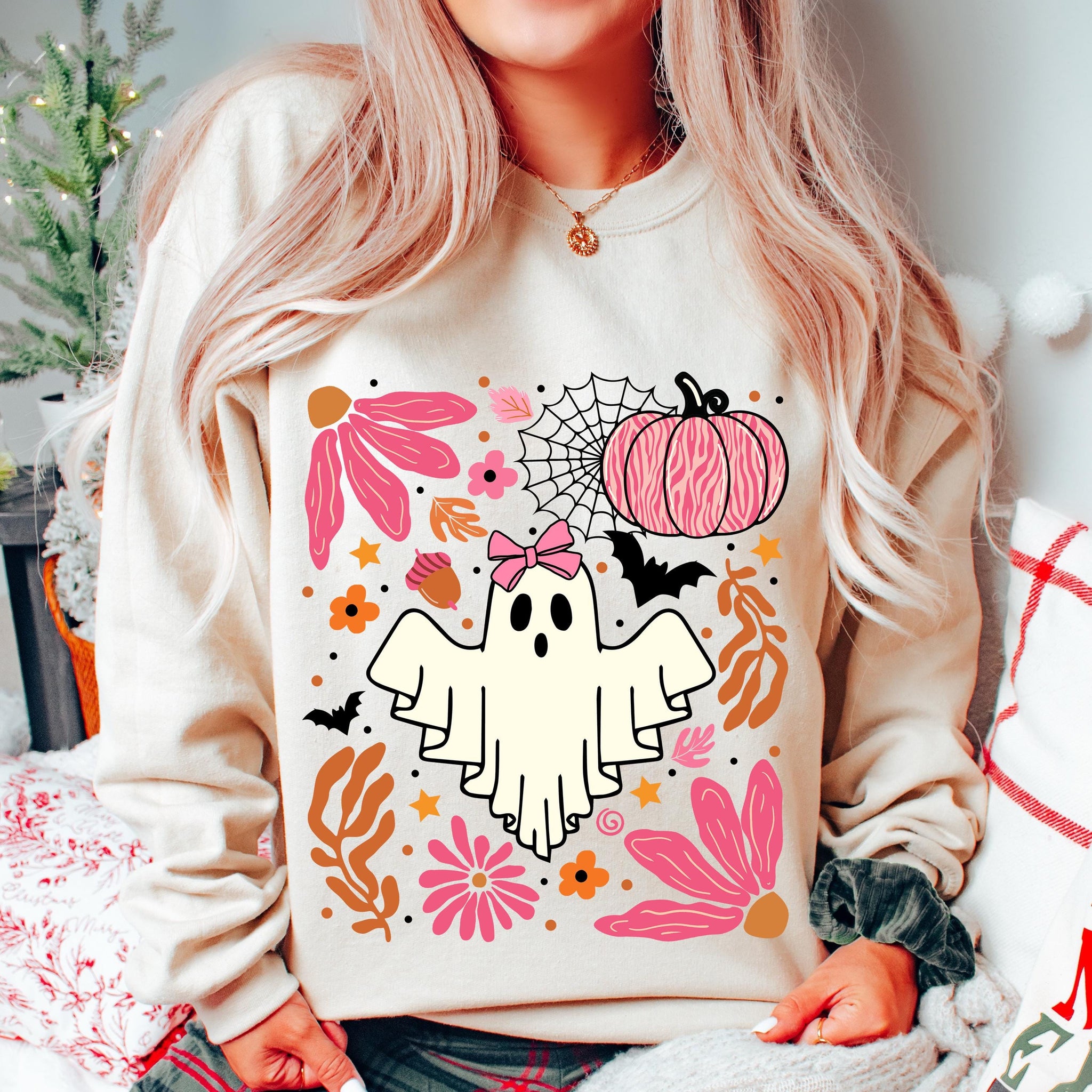 Halloween Pink Ghost Png, Leopard Pink Pumpkin Png, Boho Floral Fall Png, Halloween Png, Autumn Vibes Png, Spooky Season Png, Coquette Png SCU