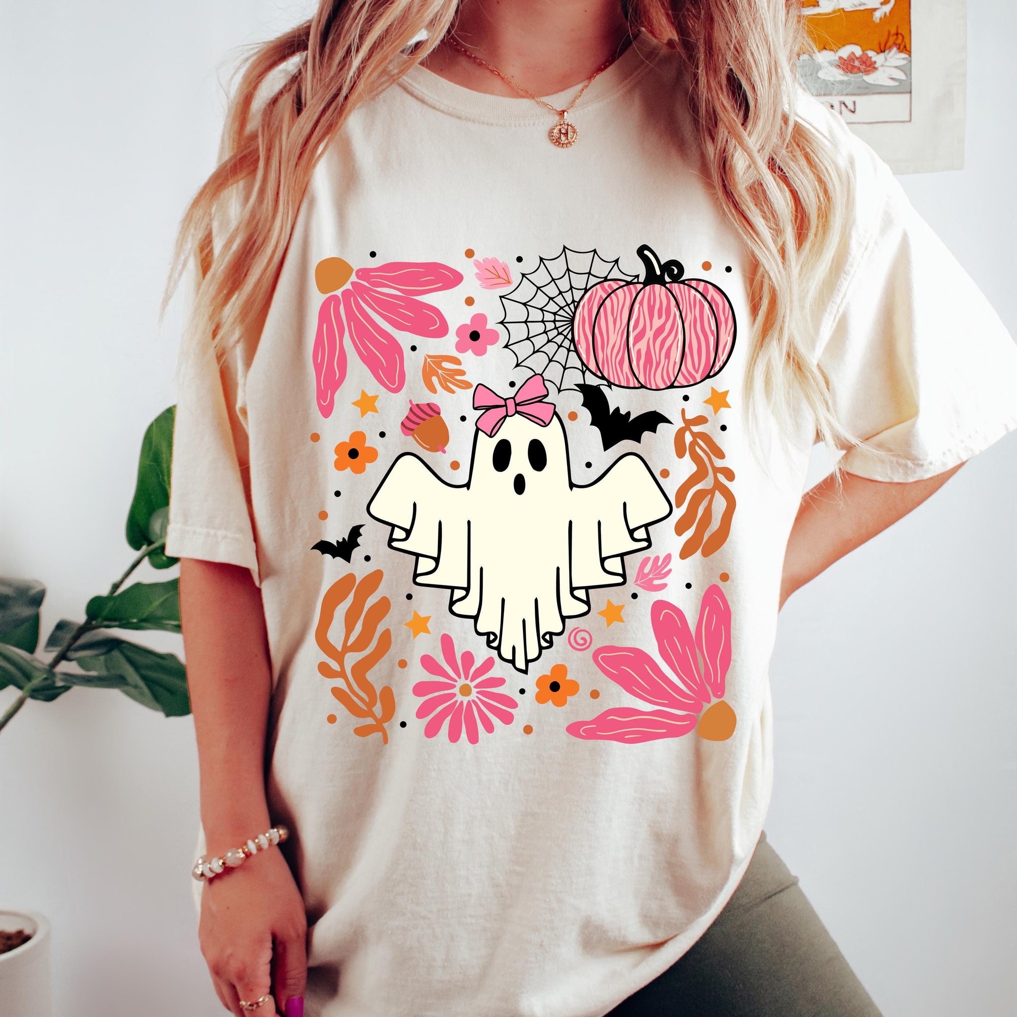 Halloween Pink Ghost Png, Leopard Pink Pumpkin Png, Boho Floral Fall Png, Halloween Png, Autumn Vibes Png, Spooky Season Png, Coquette Png SCU