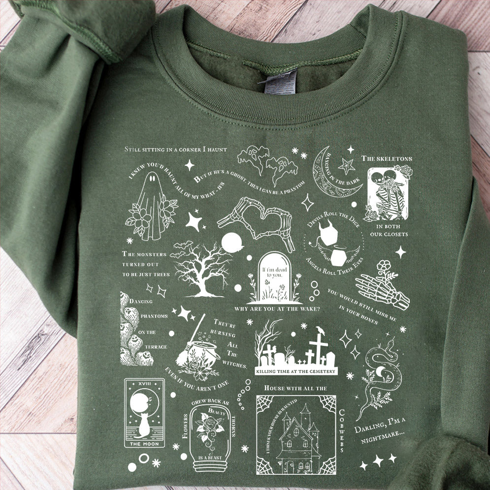 Halloween Shirt, Halloween Songs Shirt, Halloween Lyrics Shirt V1, Halloween Pumpkin Shirt, Spooky Season, Fall Season Shirt, Ghost Sweatshirt