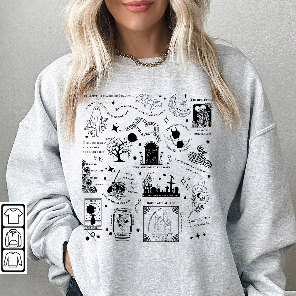 Halloween Shirt, Halloween Songs Shirt, Halloween Lyrics Shirt V1, Halloween Pumpkin Shirt, Spooky Season, Fall Season Shirt, Ghost Sweatshirt