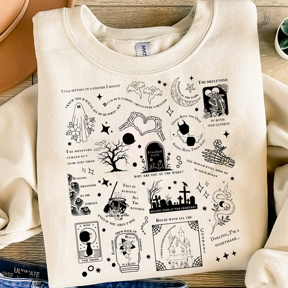 Halloween Shirt, Halloween Songs Shirt, Halloween Lyrics Shirt V1, Halloween Pumpkin Shirt, Spooky Season, Fall Season Shirt, Ghost Sweatshirt