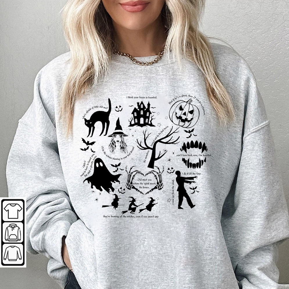 Halloween Shirt, Halloween Songs Shirt, Halloween Lyrics Shirt V10, Halloween Pumpkin Shirt, Spooky Season, Fall Season Shirt, Ghost Sweatshit