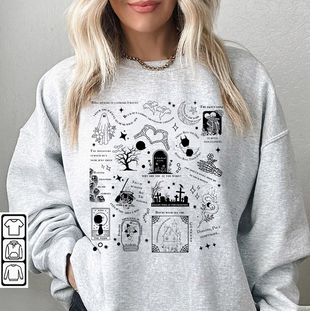 Halloween Shirt, Halloween Songs Shirt, Halloween Lyrics Shirt V2, Halloween Pumpkin Shirt, Spooky Season, Fall Season Shirt, Ghost Sweatshirt