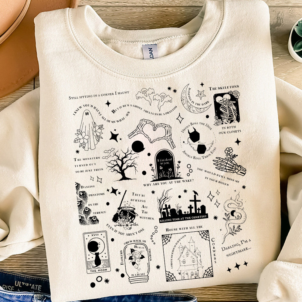 Halloween Shirt, Halloween Songs Shirt, Halloween Lyrics Shirt V2, Halloween Pumpkin Shirt, Spooky Season, Fall Season Shirt, Ghost Sweatshirt