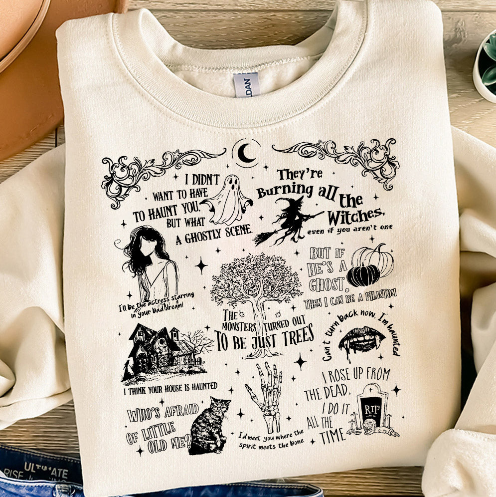 Halloween Shirt, Halloween Songs Shirt, Halloween Lyrics Shirt V3, Halloween Pumpkin Shirt, Spooky Season, Fall Season Shirt, Ghost Sweatshit