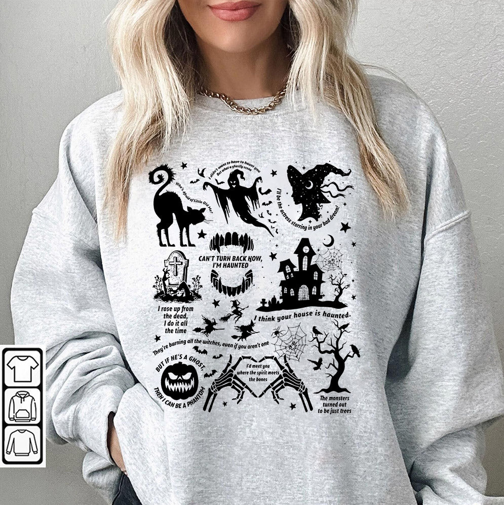 Halloween Shirt, Halloween Songs Shirt, Halloween Lyrics Shirt V4, Halloween Pumpkin Shirt, Spooky Season, Fall Season Shirt, Ghost Sweatshit