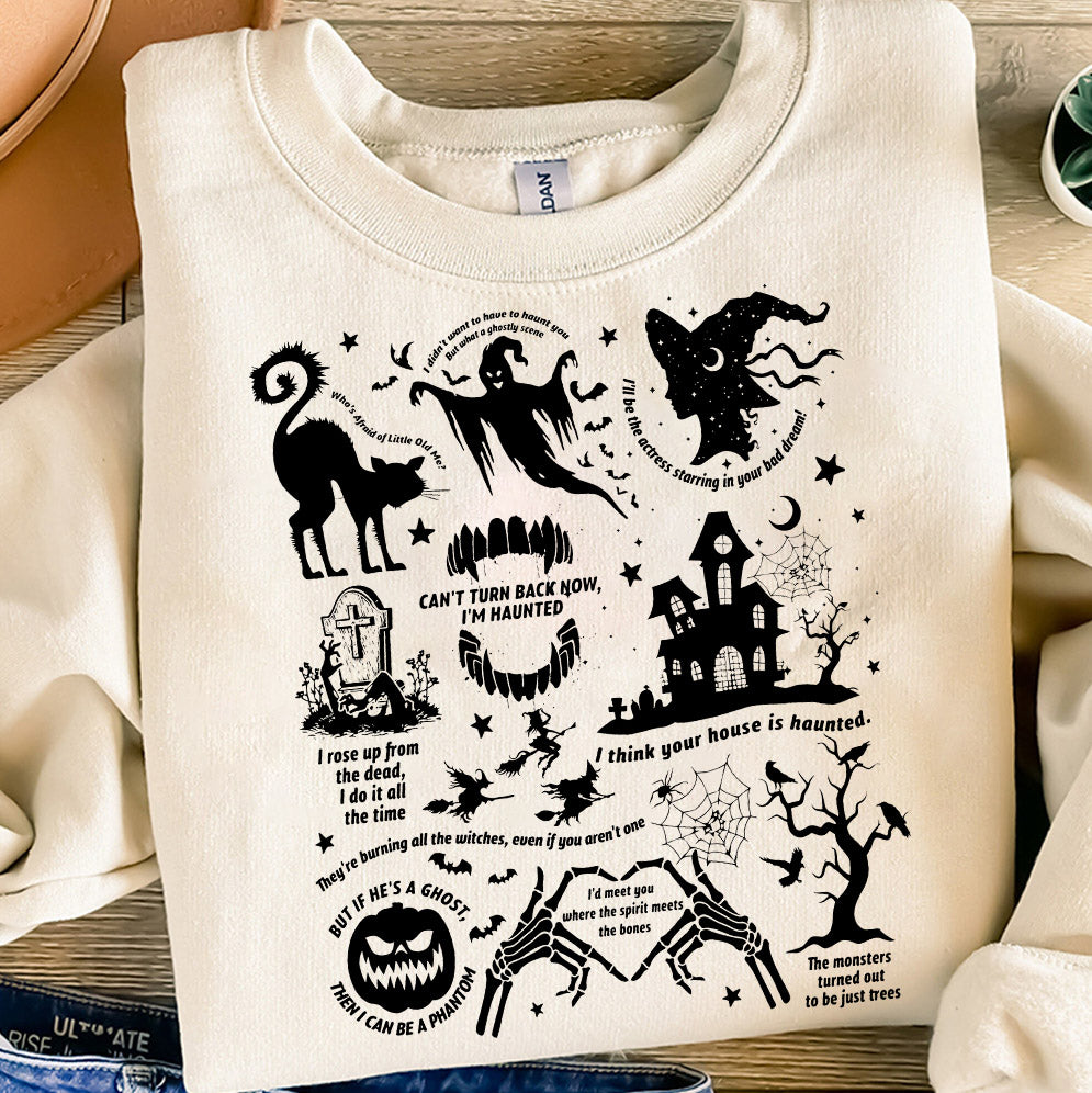 Halloween Shirt, Halloween Songs Shirt, Halloween Lyrics Shirt V4, Halloween Pumpkin Shirt, Spooky Season, Fall Season Shirt, Ghost Sweatshit