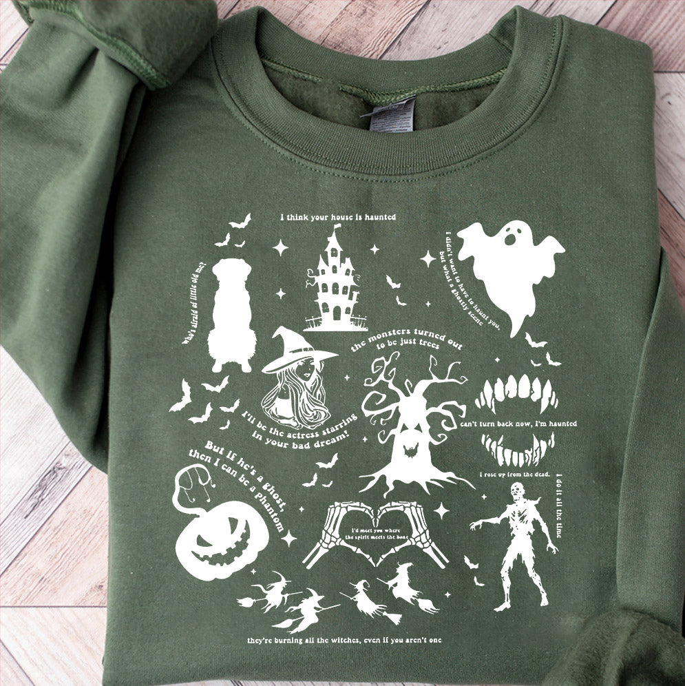 Halloween Shirt, Halloween Songs Shirt, Halloween Lyrics Shirt V5, Halloween Pumpkin Shirt, Spooky Season, Fall Season Shirt, Ghost Sweatshit