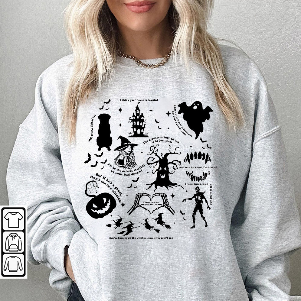 Halloween Shirt, Halloween Songs Shirt, Halloween Lyrics Shirt V5, Halloween Pumpkin Shirt, Spooky Season, Fall Season Shirt, Ghost Sweatshit