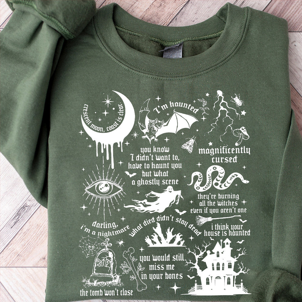 Halloween Shirt, Halloween Songs Shirt, Halloween Lyrics Shirt V6, Halloween Pumpkin Shirt, Spooky Season, Fall Season Shirt, Ghost Sweatshit