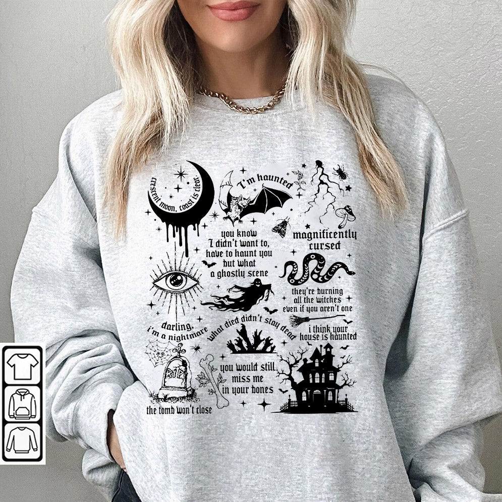 Halloween Shirt, Halloween Songs Shirt, Halloween Lyrics Shirt V6, Halloween Pumpkin Shirt, Spooky Season, Fall Season Shirt, Ghost Sweatshit