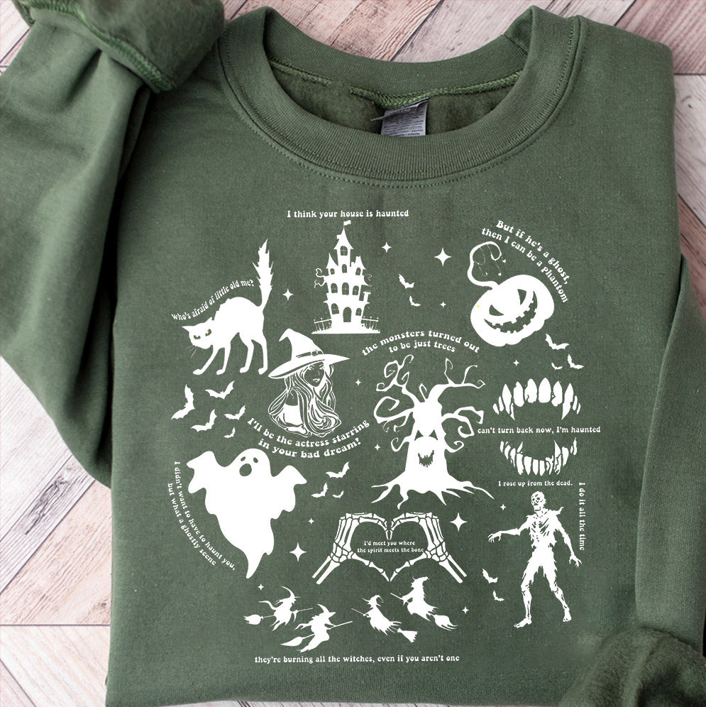 Halloween Shirt, Halloween Songs Shirt, Halloween Lyrics Shirt V8, Halloween Pumpkin Shirt, Spooky Season, Fall Season Shirt, Ghost Sweatshit