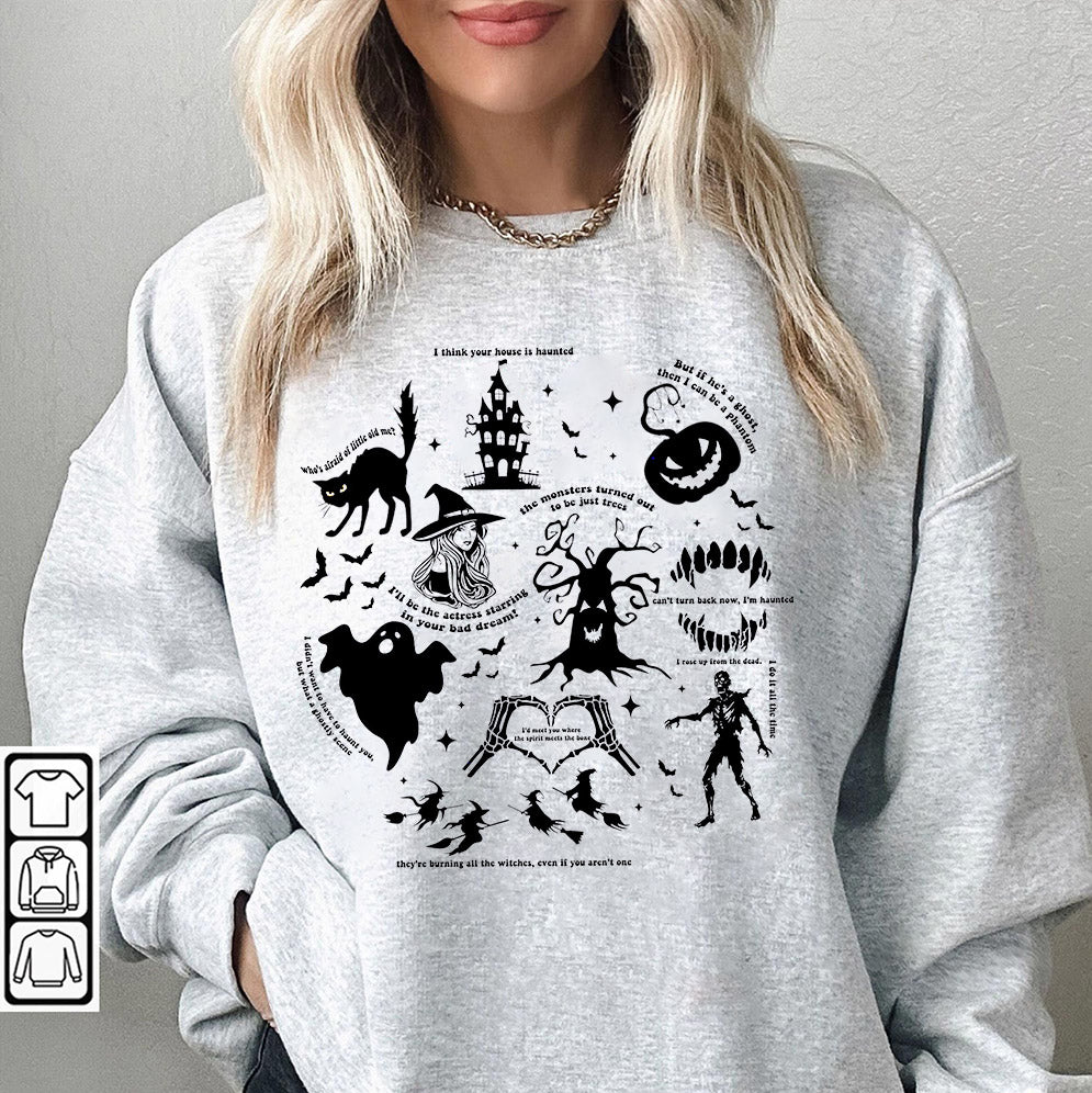 Halloween Shirt, Halloween Songs Shirt, Halloween Lyrics Shirt V8, Halloween Pumpkin Shirt, Spooky Season, Fall Season Shirt, Ghost Sweatshit