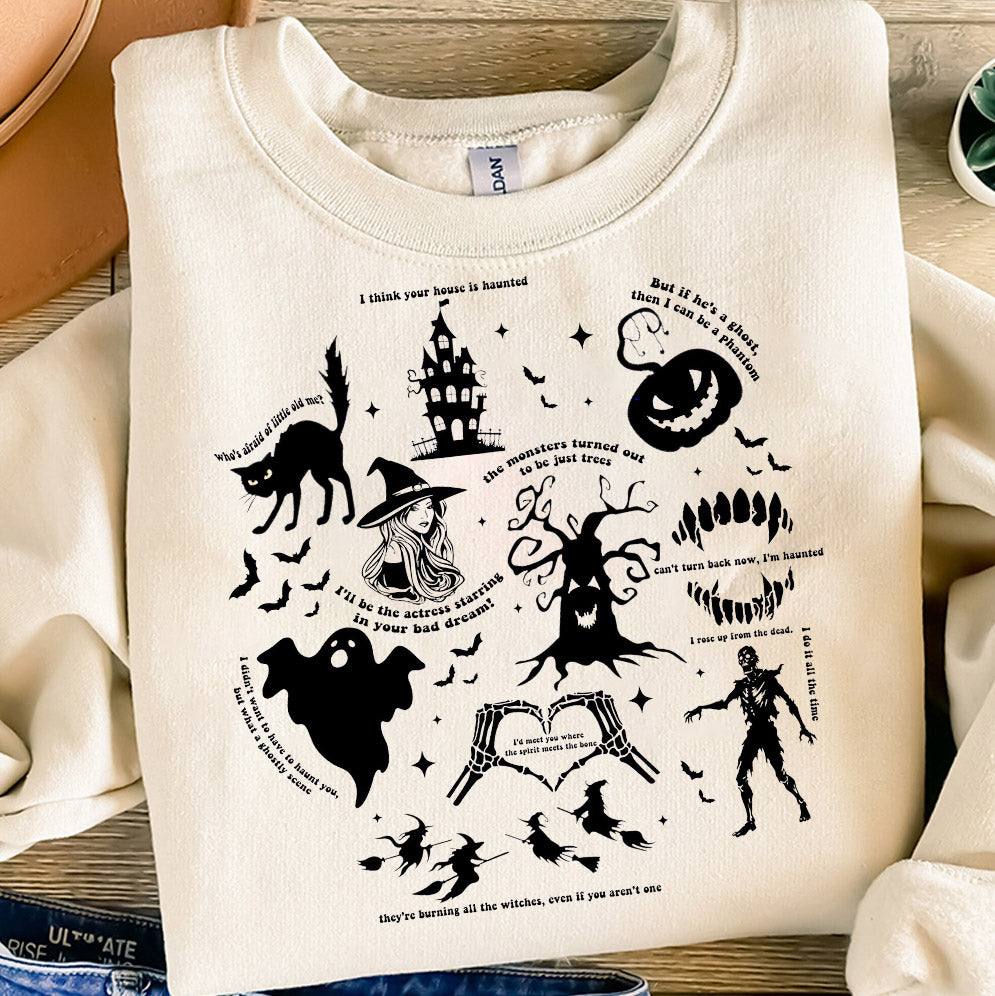 Halloween Shirt, Halloween Songs Shirt, Halloween Lyrics Shirt V8, Halloween Pumpkin Shirt, Spooky Season, Fall Season Shirt, Ghost Sweatshit