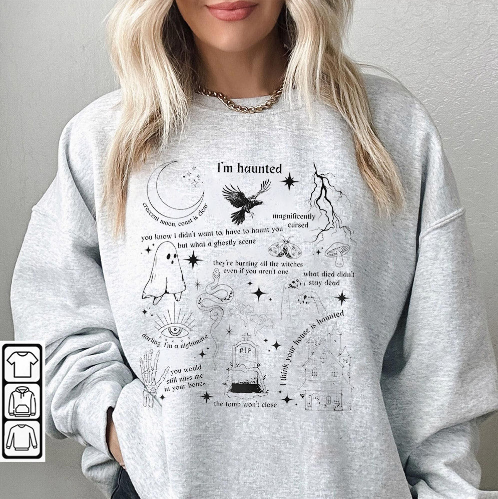 Halloween Shirt, Halloween Songs Shirt, Halloween Lyrics Shirt V9, Halloween Pumpkin Shirt, Spooky Season, Fall Season Shirt, Ghost Sweatshit