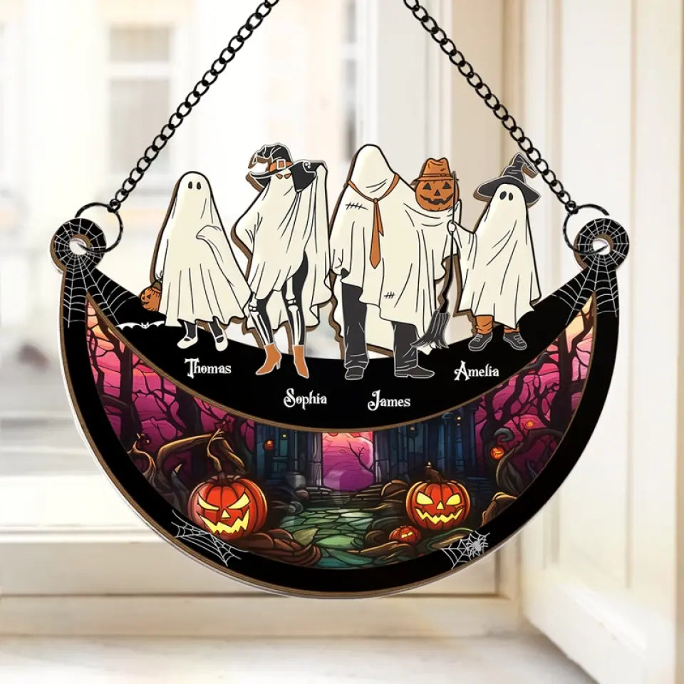 Halloween Sparks Joy When We Share It With Loved Ones - Family Personalized Window Hanging Suncatcher - Halloween Gift For Family Members  ORHA2208