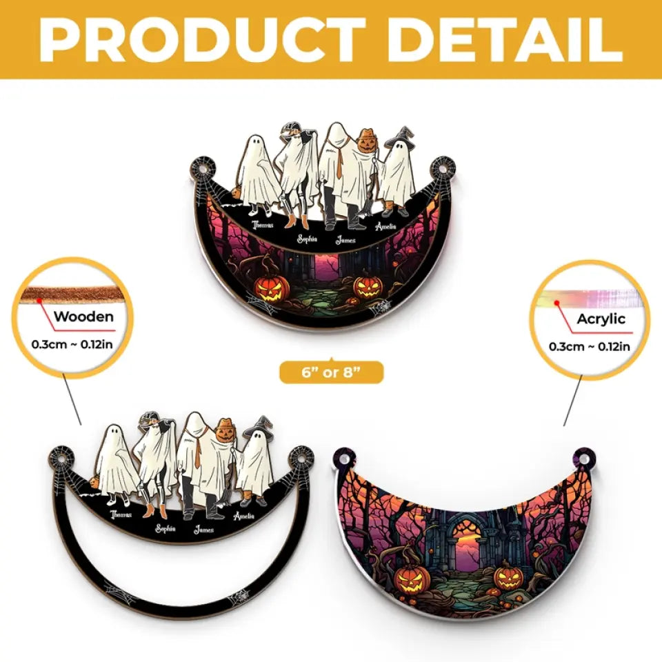 Halloween Sparks Joy When We Share It With Loved Ones - Family Personalized Window Hanging Suncatcher - Halloween Gift For Family Members  ORHA2208