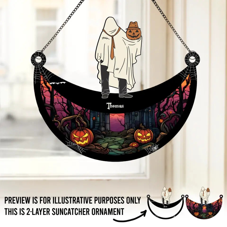 Halloween Sparks Joy When We Share It With Loved Ones - Family Personalized Window Hanging Suncatcher - Halloween Gift For Family Members  ORHA2208