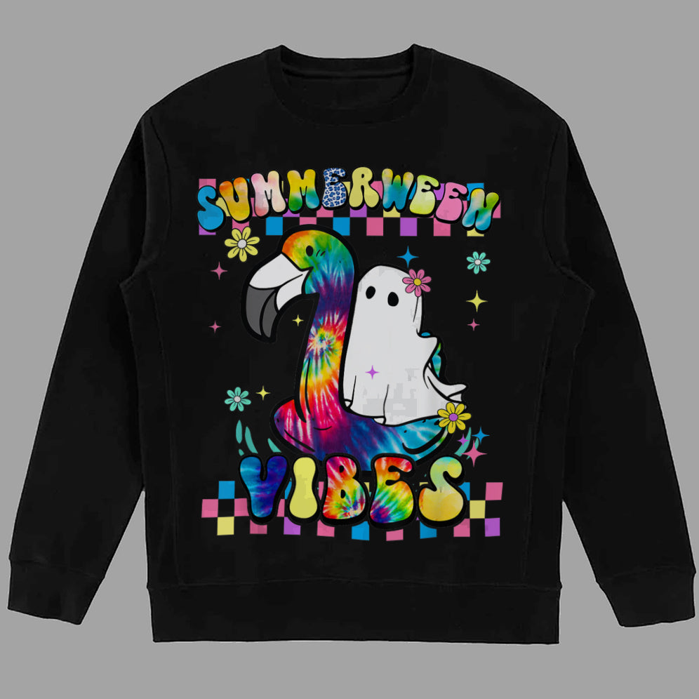 Halloween Summerween Ghost On A Pool Funny Spooky Summer T-Shirt