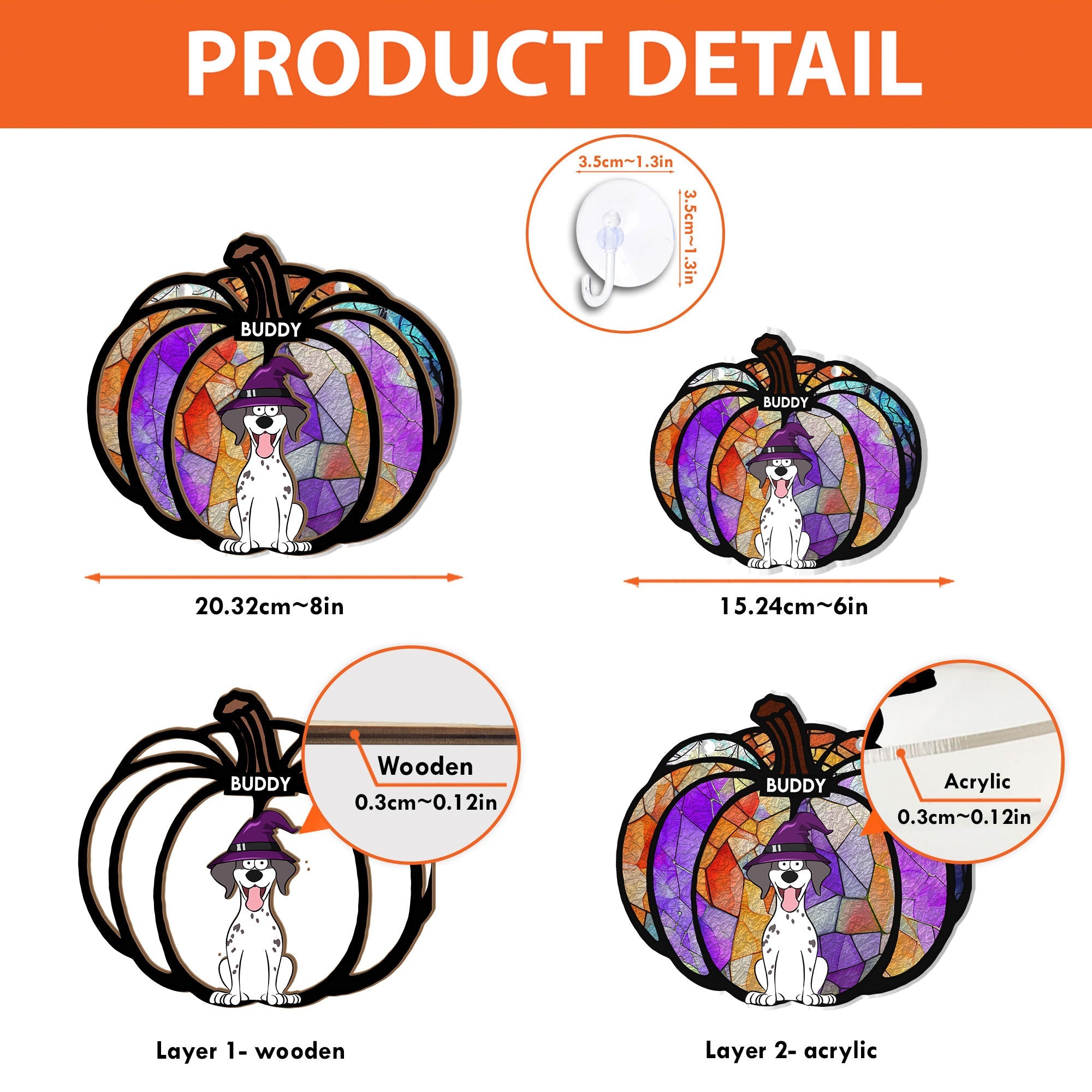 Halloween Time With My Pet - Personalized Window Hanging Suncatcher Ornament  ORHA2208
