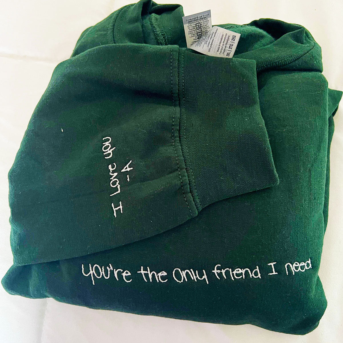 Handwritten Quote Sweatshirt/Hoodie Embroidered from Your Photo em1