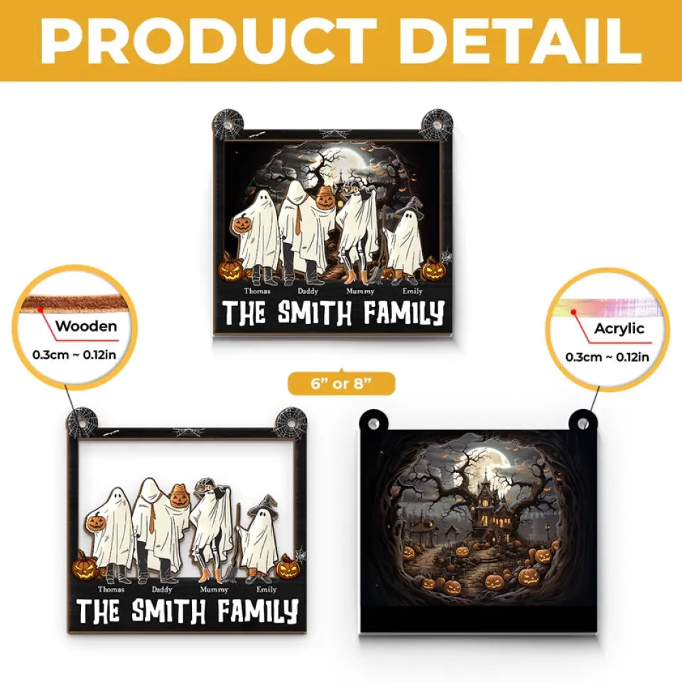 Having A Bloody Good Time - Family Personalized Window Hanging Suncatcher - Halloween Gift For Family Members  ORHA2208