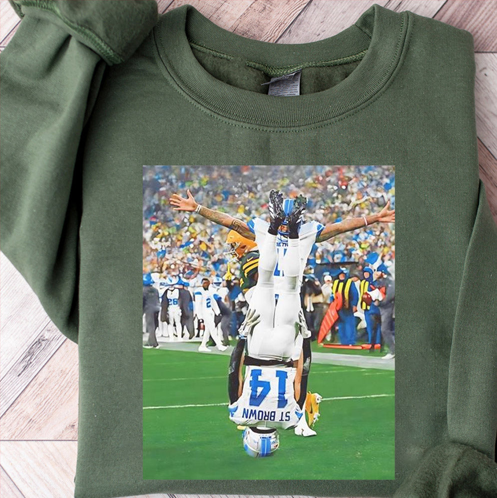 Headstand on the field Amon-Ra St. Brown Detroit Lions shirt, Sweatshirt, Hoodie And Tanktop