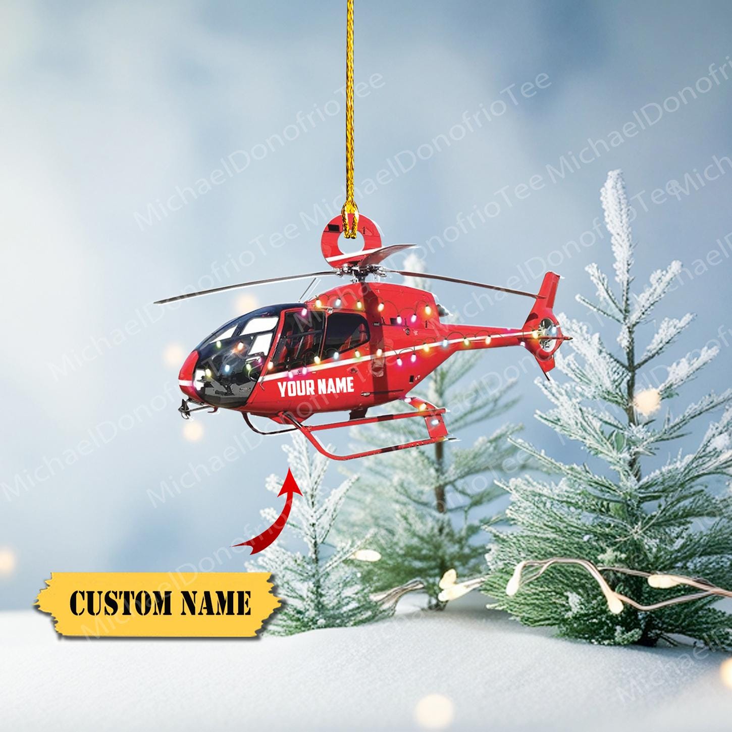 Helicopter rotor Aircraft Ornaments for Christmas Tree FLAT 2D,  Christmas gift, helicopter Lovers Gift, Xmas tree hanging, Gift For Son HAOR0711