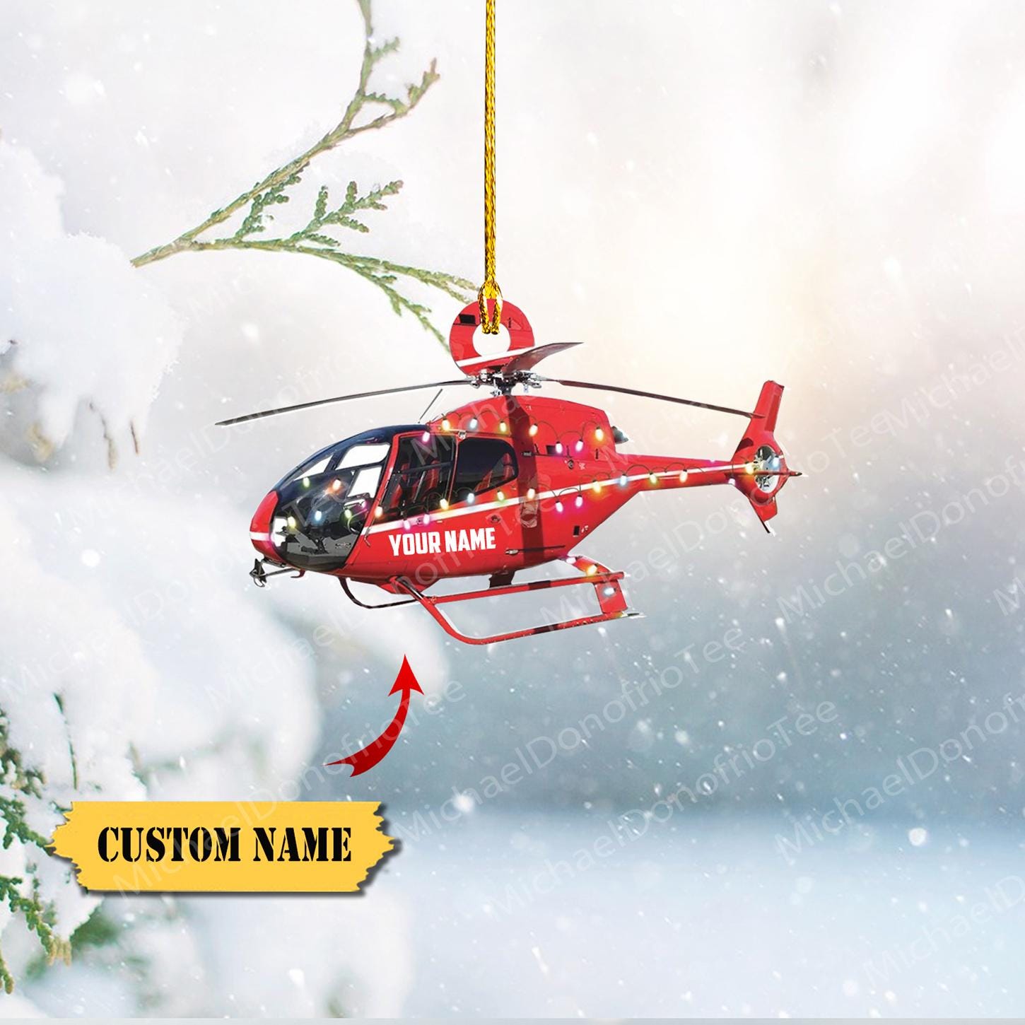 Helicopter rotor Aircraft Ornaments for Christmas Tree FLAT 2D,  Christmas gift, helicopter Lovers Gift, Xmas tree hanging, Gift For Son HAOR0711