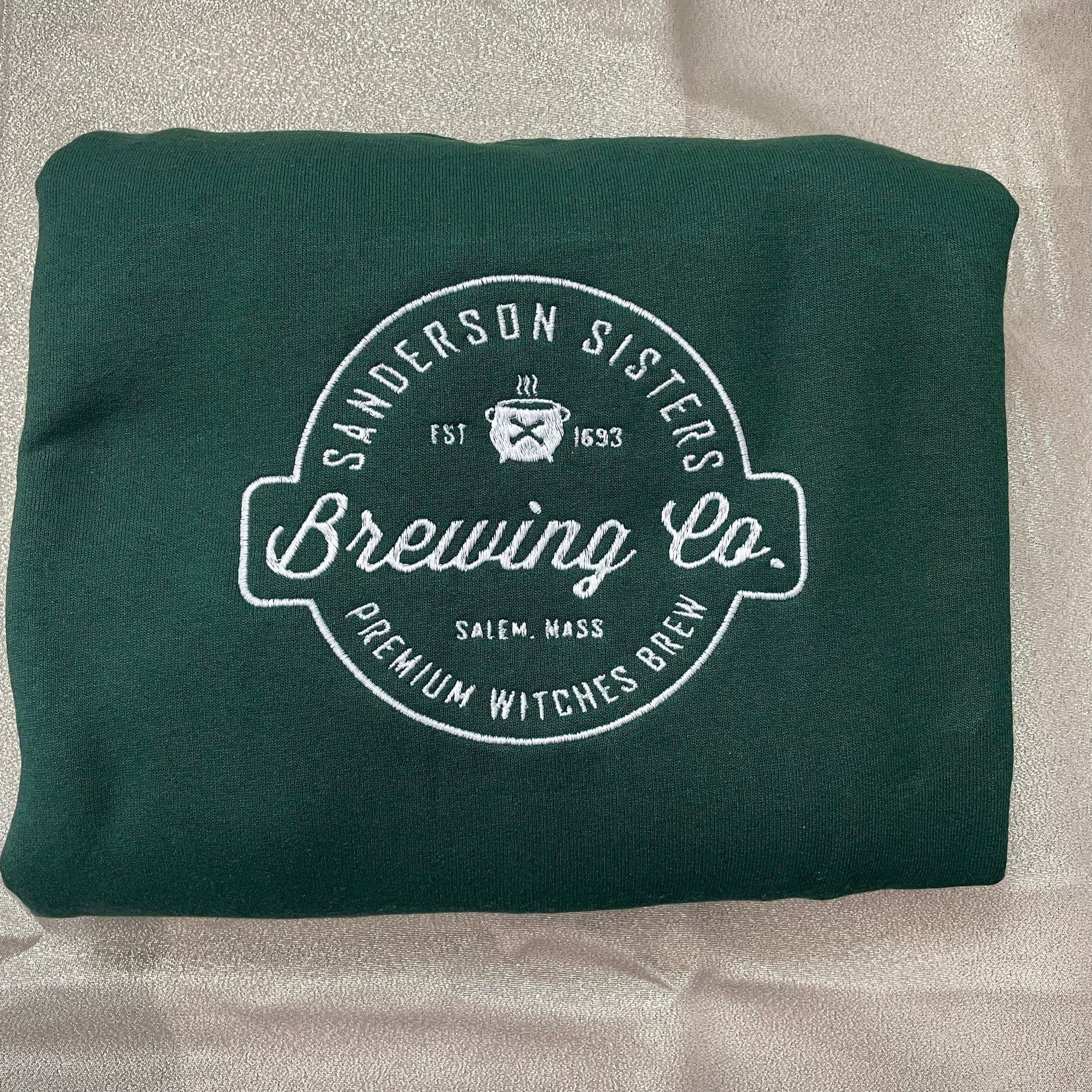 Hocus Pocus Brewing Co Sanderson Sisters Embroidered Y2K Style Embroidered Crewneck Sweatshirt Halloween Embroidered  - Pumpkin Shirt -  EM1809S