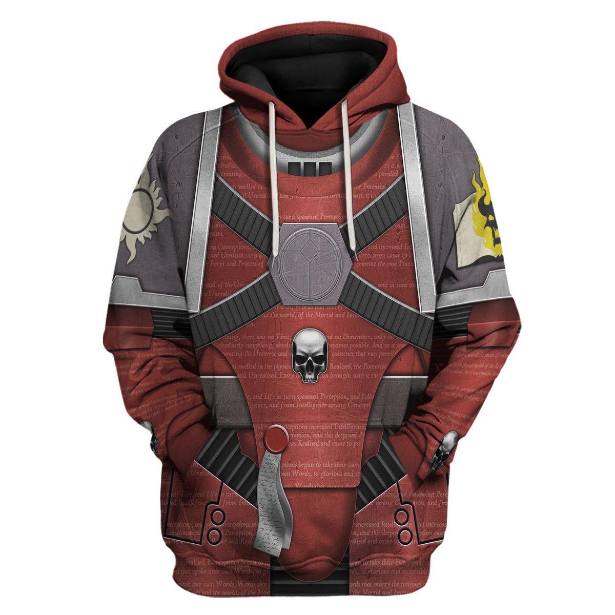 Horus Heresy-era Word Bearers Colour Scheme Warhammer Costume Hoodie Jogger,Horus Heresy-era Word Bearers Colour Scheme Marines Cosplay 3D Hoodie Pants, Warhammer 3D Tracksuit 
