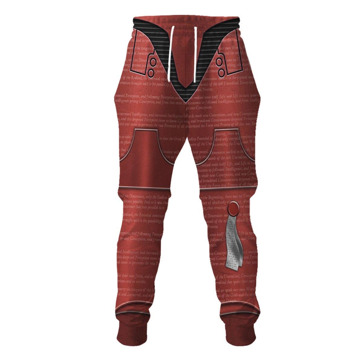 Horus Heresy-era Word Bearers Colour Scheme Warhammer Costume Hoodie Jogger,Horus Heresy-era Word Bearers Colour Scheme Marines Cosplay 3D Hoodie Pants, Warhammer 3D Tracksuit 