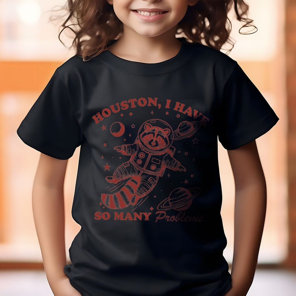 Houston, I Have So Many Problems, SVG PNG files, Funny Raccoon In Space Vintage Animal Quotes and Space Lovers Png, Tote Bags, Stickers