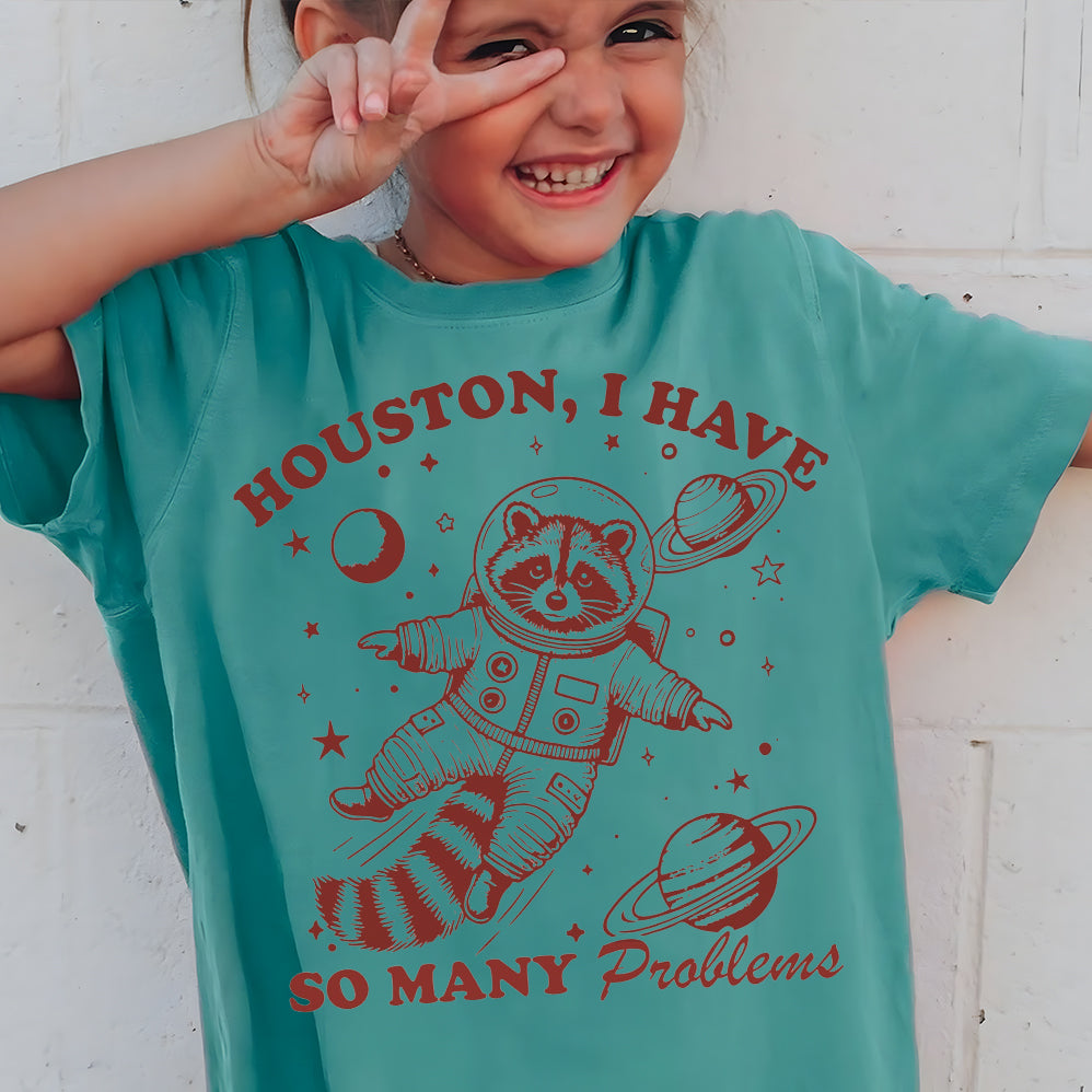 Houston, I Have So Many Problems, SVG PNG files, Funny Raccoon In Space Vintage Animal Quotes and Space Lovers Png, Tote Bags, Stickers